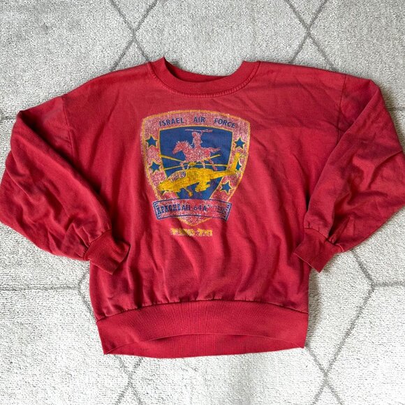 Vintage 80s Israel Air Force Graphic Apache Helicopter Sweatshirt Unisex - Picture 7 of 7